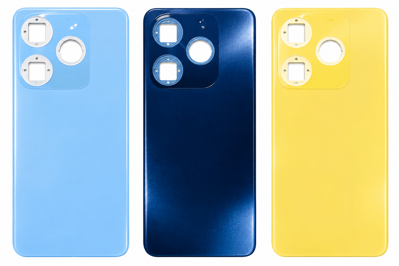 Compatible Replacement for Tecno Spark Go 2024 BG6 Back Panel – Black, Blue & Yellow